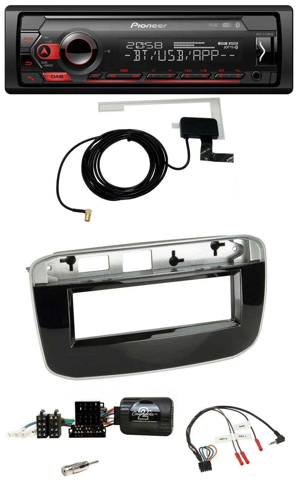 Pioneer DAB USB Lenkrad Bluetooth Autoradio für Fiat Punto Punto Evo ab 2009