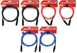 Микрофонный кабель Rockville RCXFM6P Multicolor 1.8 м (6 штук)