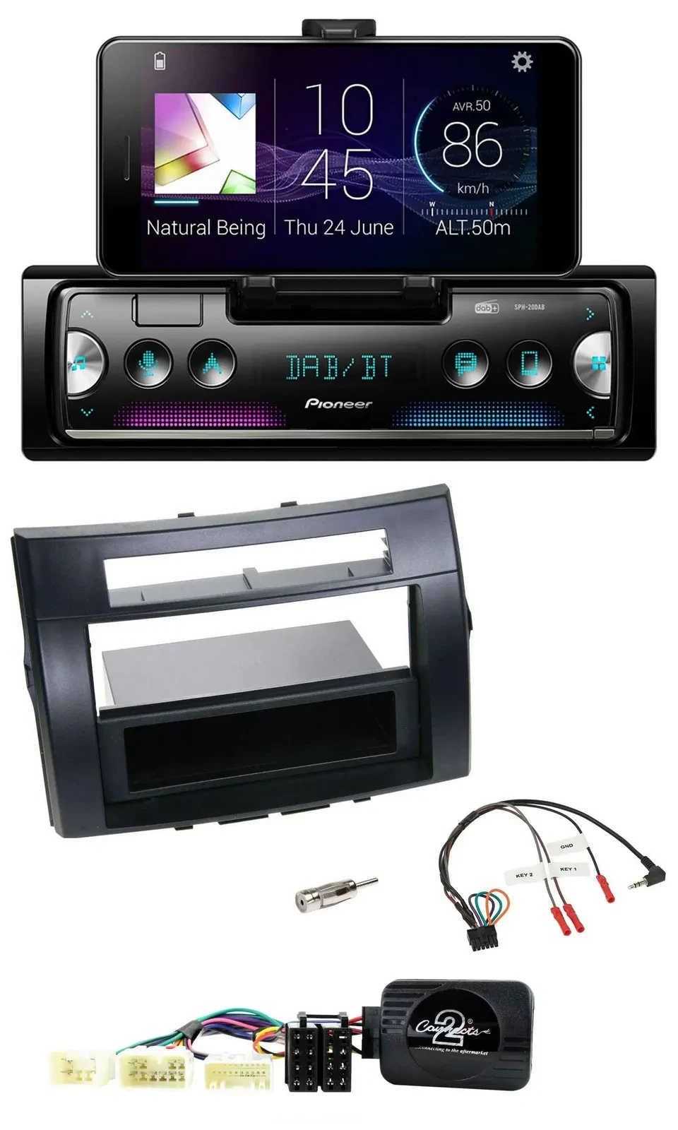 Автомагнитола для Toyota Corolla Verso (2004–2007) Pioneer USB, Bluetooth, DAB, черный