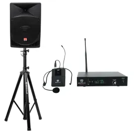 Rockville RPG15 15" Professional Powered 1,000 Watt 2-Way PA Speaker+Headset Mic