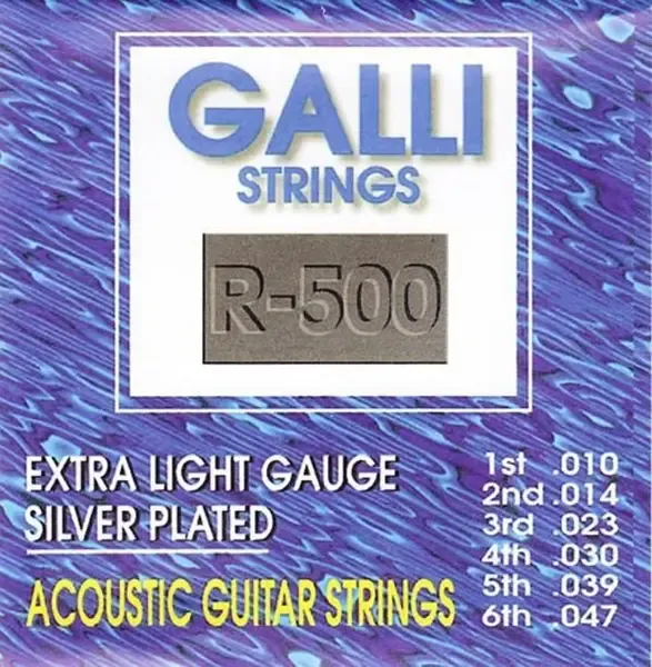 Струны для акустической гитары Galli Silver plate R500 10-47