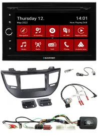 Blaupunkt 2DIN Lenkrad Bluetooth USB TMC DAB Navigation für Hyundai Tucson 15-20