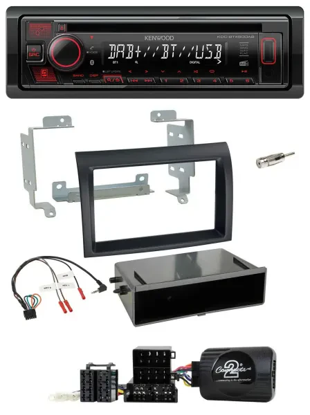 Kenwood Lenkrad CD USB Bluetooth DAB Autoradio für Fiat Ducato 06-08 schwarz