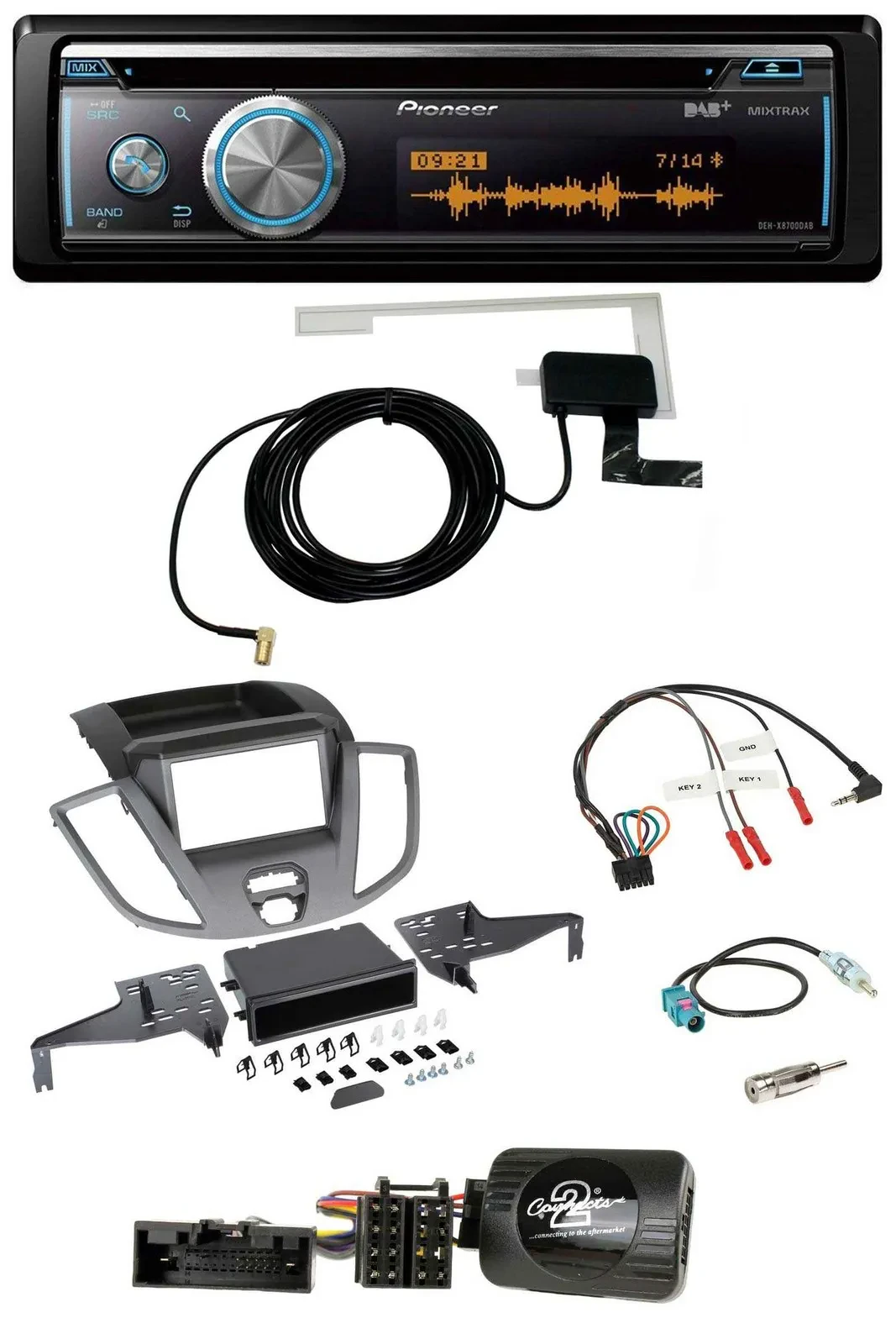 Pioneer Bluetooth DAB Lenkrad USB CD Autoradio für Ford Transit V363 15-18 ohne