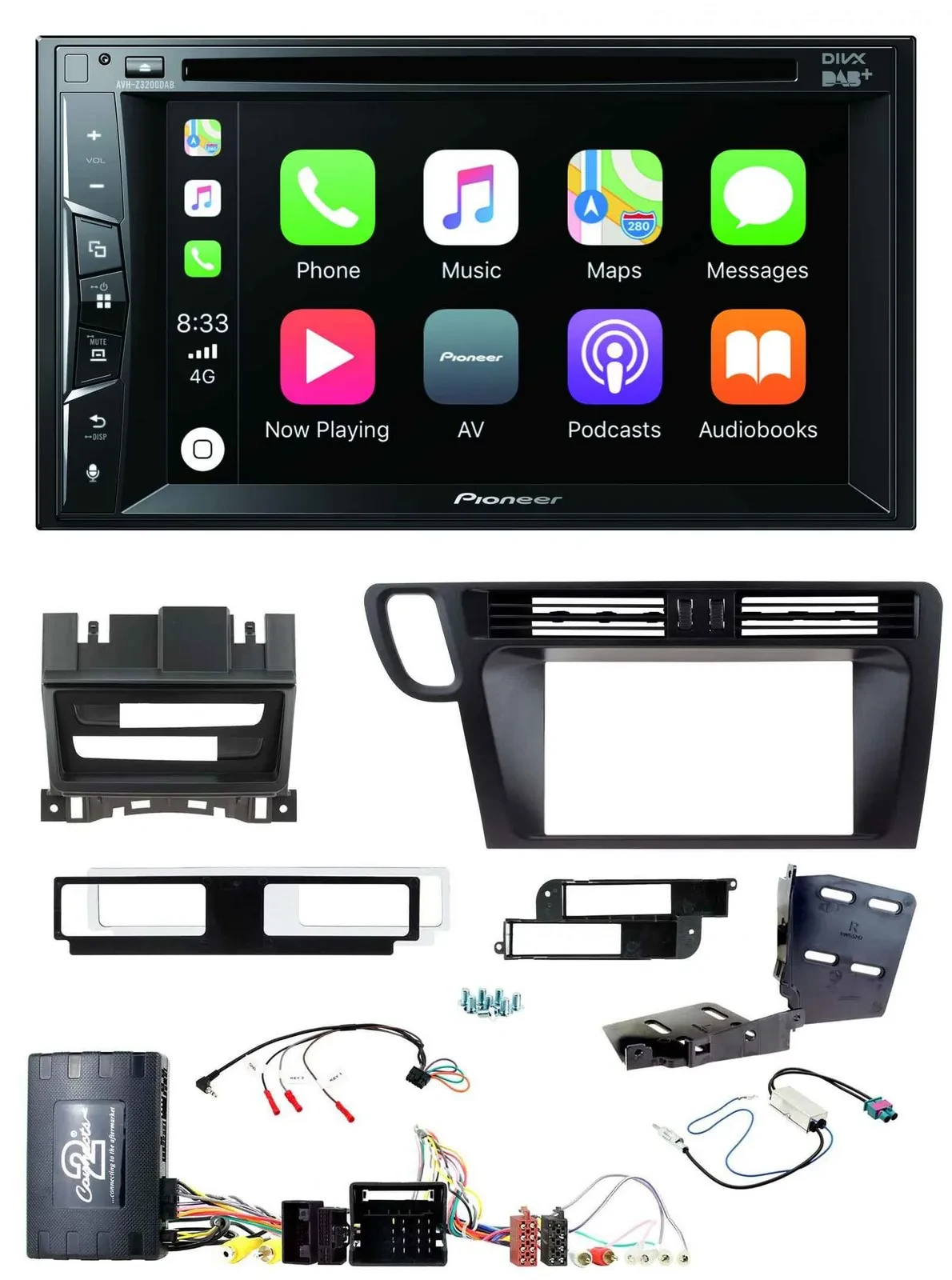 Pioneer Lenkrad USB DVD Bluetooth DAB 2DIN Autoradio für Audi Q5 08-17 8R Infoad