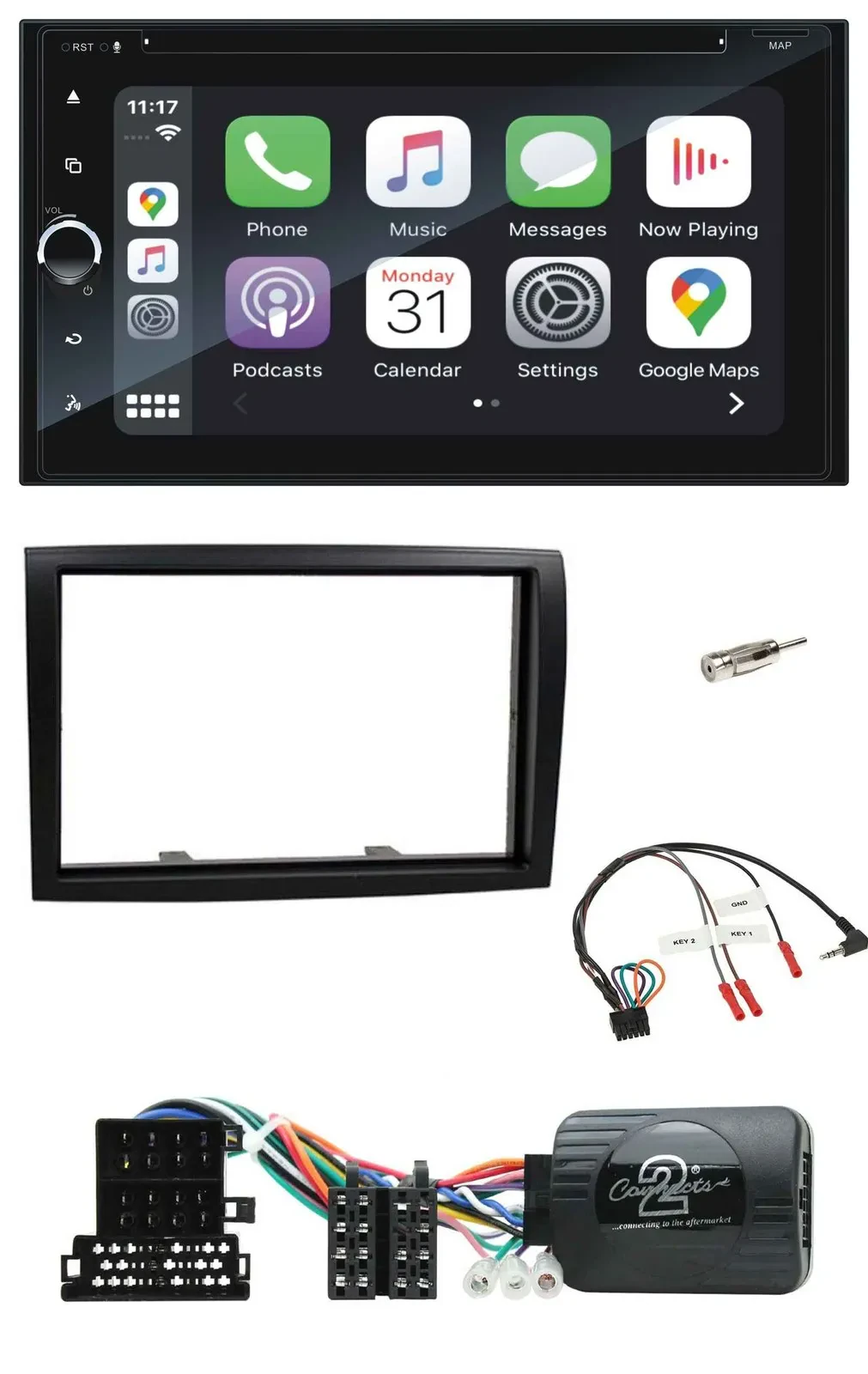 Blaupunkt USB DAB Bluetooth 2DIN TMC Lenkrad Navigation für Citroen Jumper 2008-