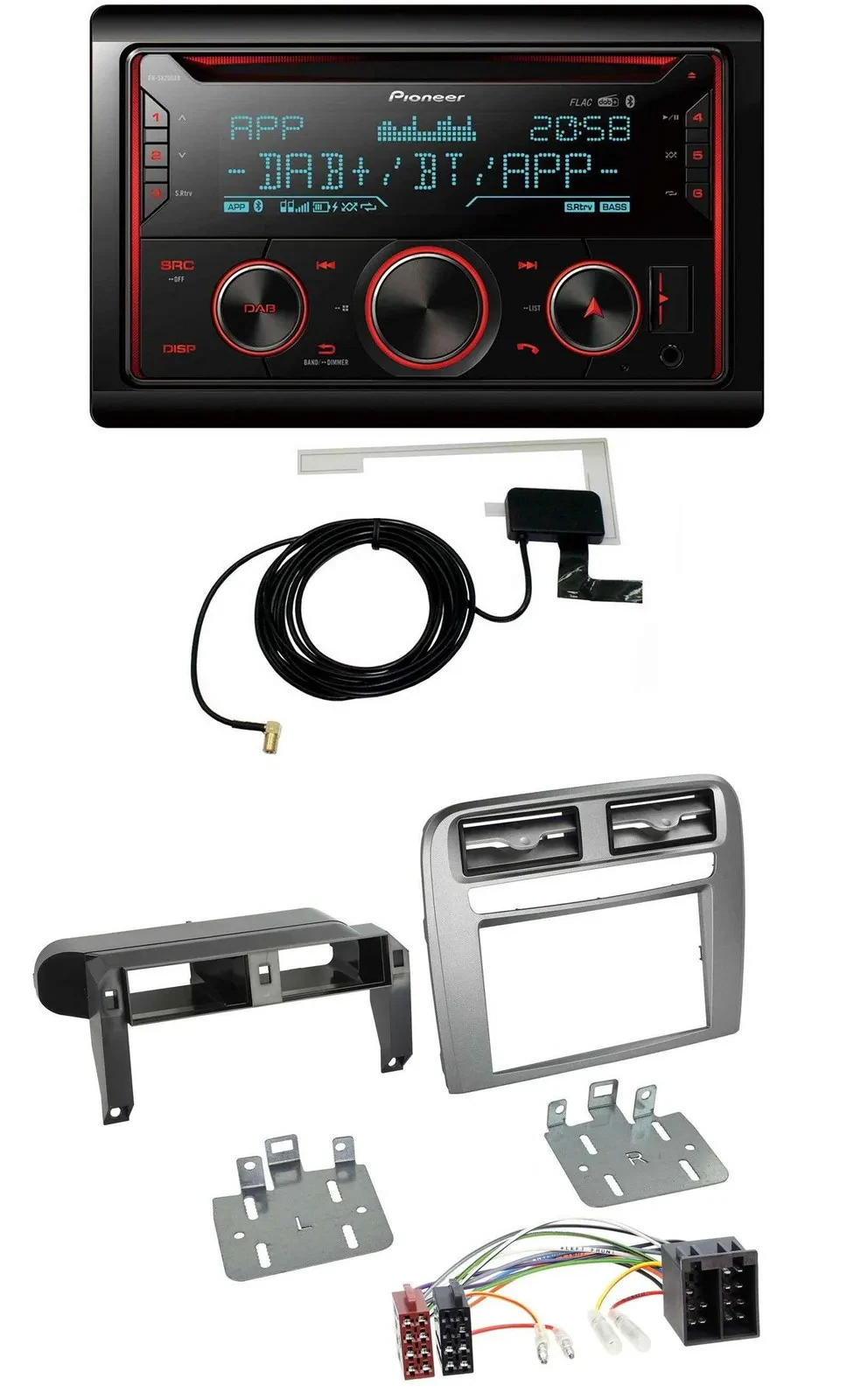 Pioneer 2DIN MP3 DAB USB CD Bluetooth Autoradio für Fiat Grande Punto 05-09 anth