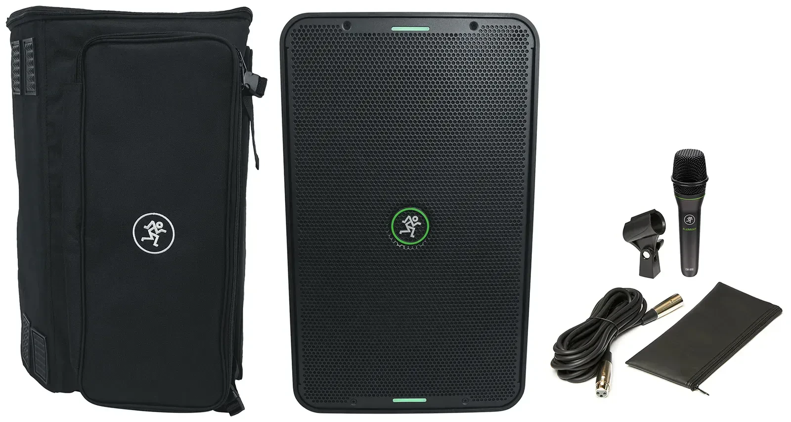 Портативная акустическая система для DJ/PA Mackie ShowBox 8", Bluetooth, аккумуляторная, с микшером и аудиоинтерфейсом, с микрофоном EM-89D, с сумкой