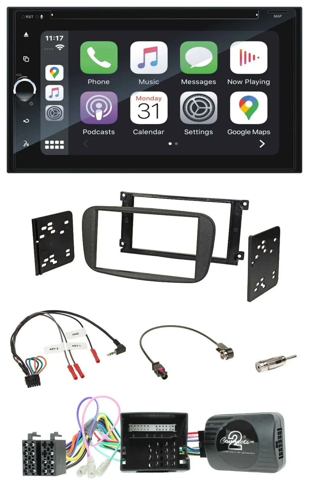 Blaupunkt DAB USB Bluetooth Lenkrad 2DIN TMC Navigation für Ford S-Max Mondeo Ca