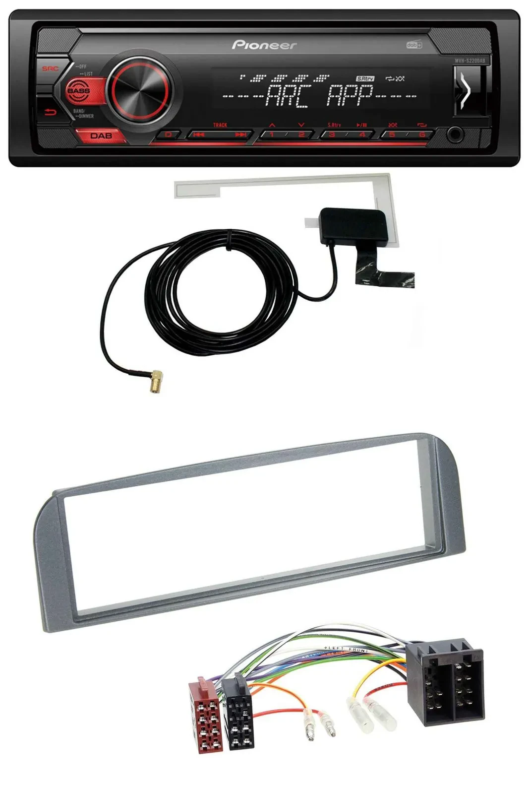 Pioneer 1DIN USB DAB MP3 AUX Autoradio für Alfa Romeo 147, GT - anthrazit