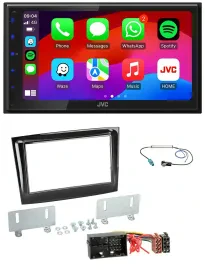 Автомагнитола для Fiat Doblo (с 2015) JVC 2-DIN, Bluetooth, USB, MP3, DAB, черный (piano black)