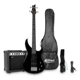 Mitchell MB100 Short-Scale Electric Bass Launch Pack Black