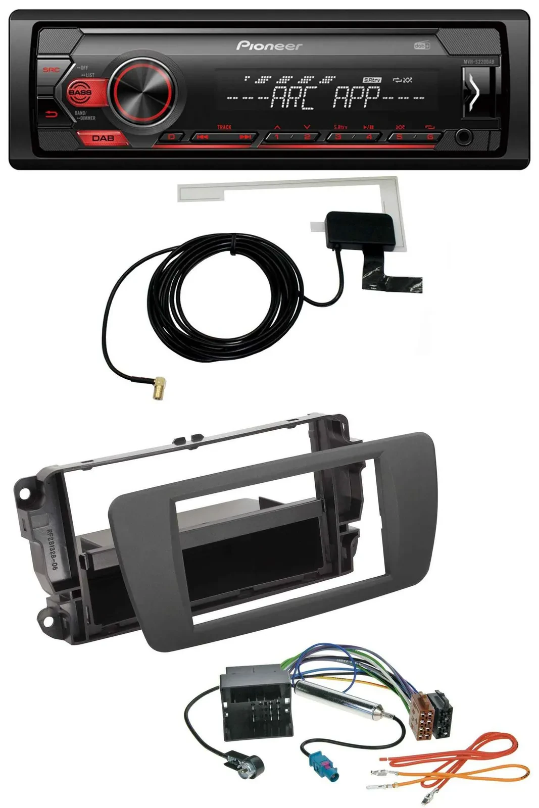 Автомагнитола для Seat Ibiza Pioneer 1 DIN USB DAB MP3 AUX, цвет серый Tuam