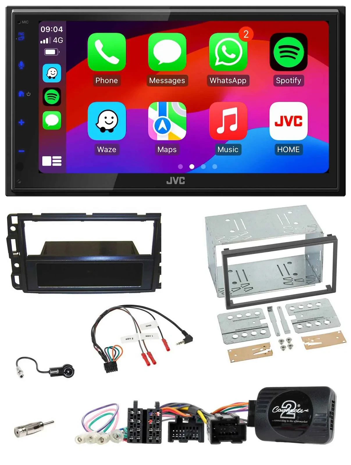JVC Bluetooth 2DIN Lenkrad DAB USB Autoradio für Cadillac BLS YSCF 2006-2010