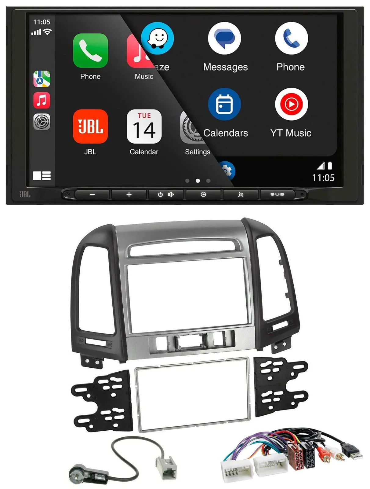 JBL MP3 DAB Bluetooth USB 2DIN Autoradio für Hyundai Santa Fe USB AUX 3 Schalter