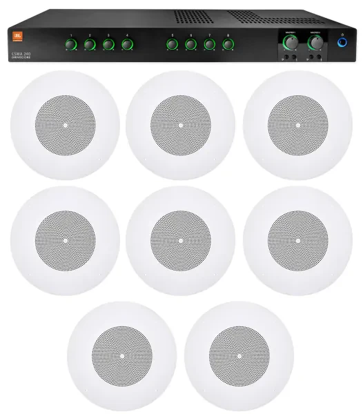 Потолочная акустика JBL CSS8008 Black с усилителем (8 штук)