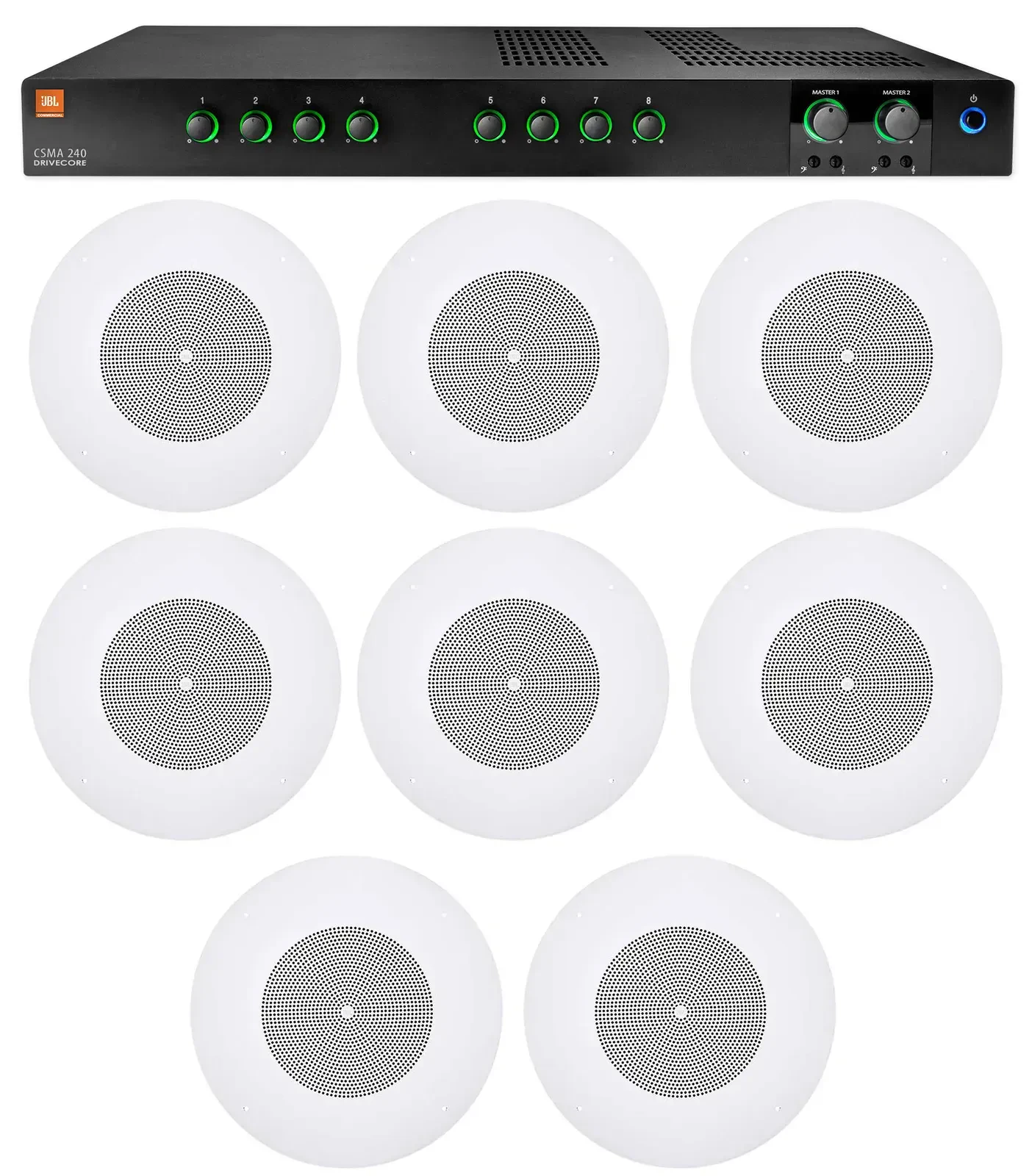 Потолочная акустика JBL CSS8008 Black с усилителем (8 штук)