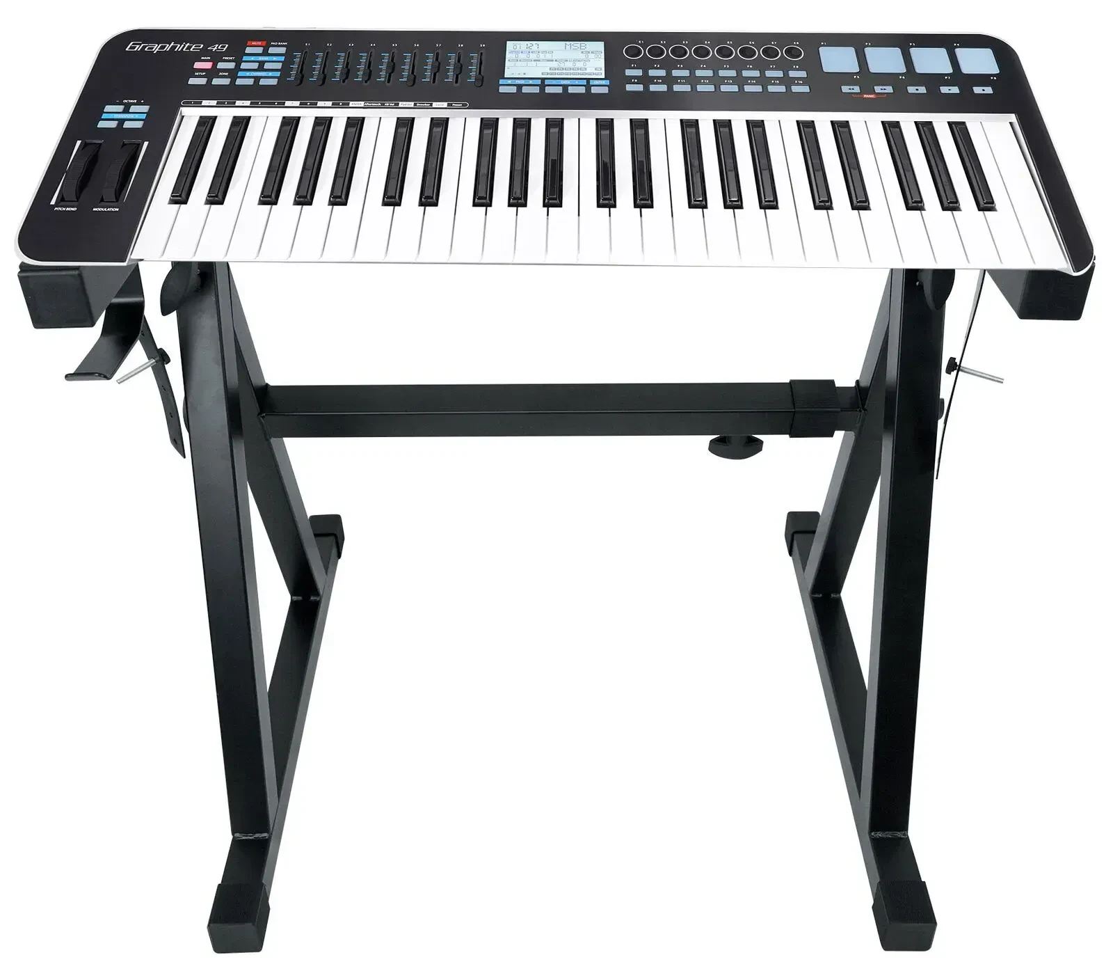 Samson Graphite 49 Key USB MIDI DJ Keyboard Controller+Z-Style Pro Stand+Bag