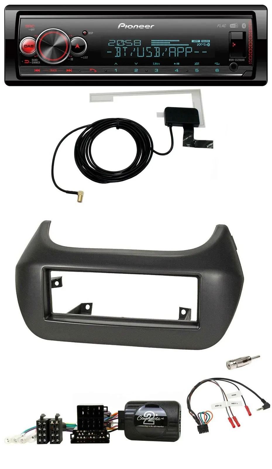 Pioneer Bluetooth DAB USB Lenkrad Autoradio für Fiat Fiorino Citroen Nemo Peugeo