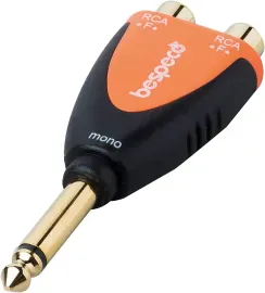 Переходник Bespeco SLAD365B 2 x RCA (F) - jack 6.3 (M) mono