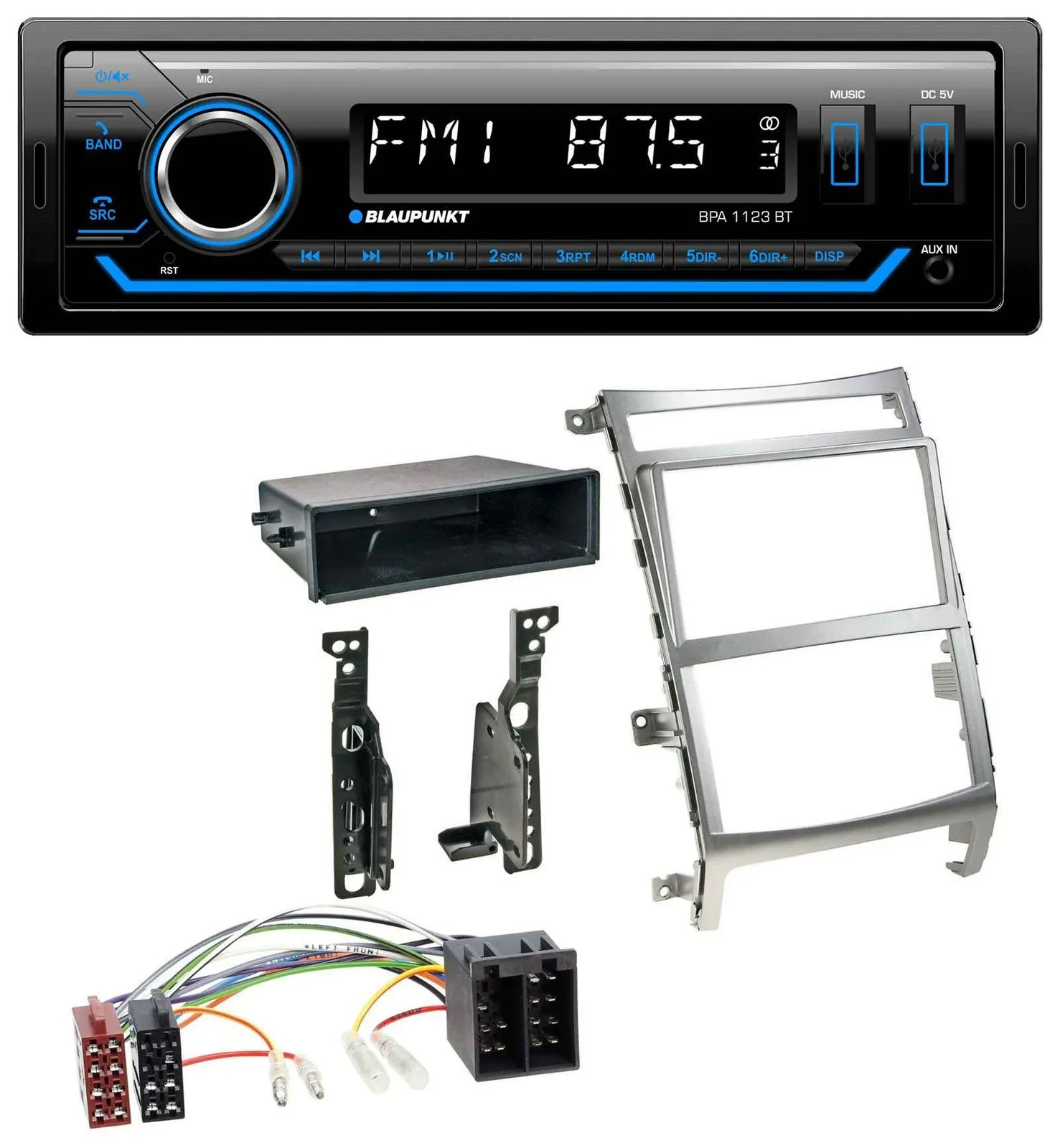 Автомагнитола для Hyundai ix55 (2009–2012) Blaupunkt MP3, Bluetooth, USB, AUX, серебристая