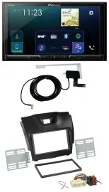 Pioneer 2DIN DAB USB MP3 Bluetooth Autoradio für Isuzu D-Max ab 2012 dunkelgrau
