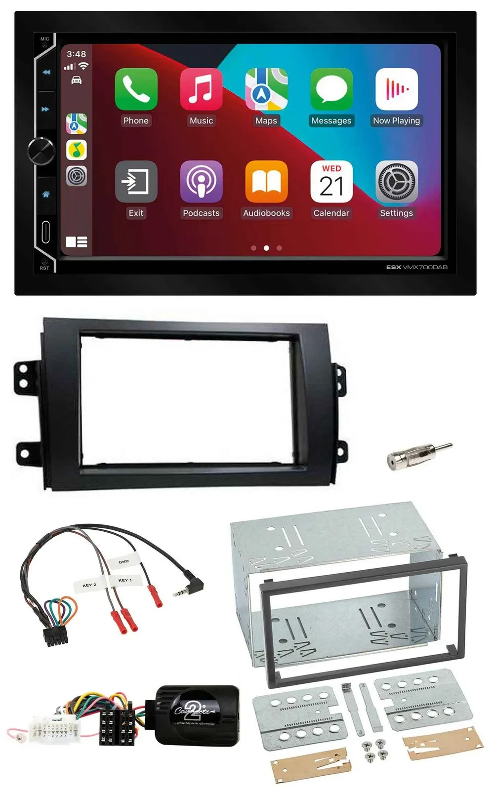 ESX 2DIN DAB USB Lenkrad Bluetooth Autoradio für Fiat Sedici Suzuki SX4