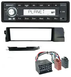 Continental MP3 AUX USB DAB 1DIN Autoradio für BMW 3er E46 Profiversion Rundpin