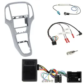 Radioset Lenkradadapter Doppel DIN Autoradio für Opel Astra J ab 09 Platinsilber