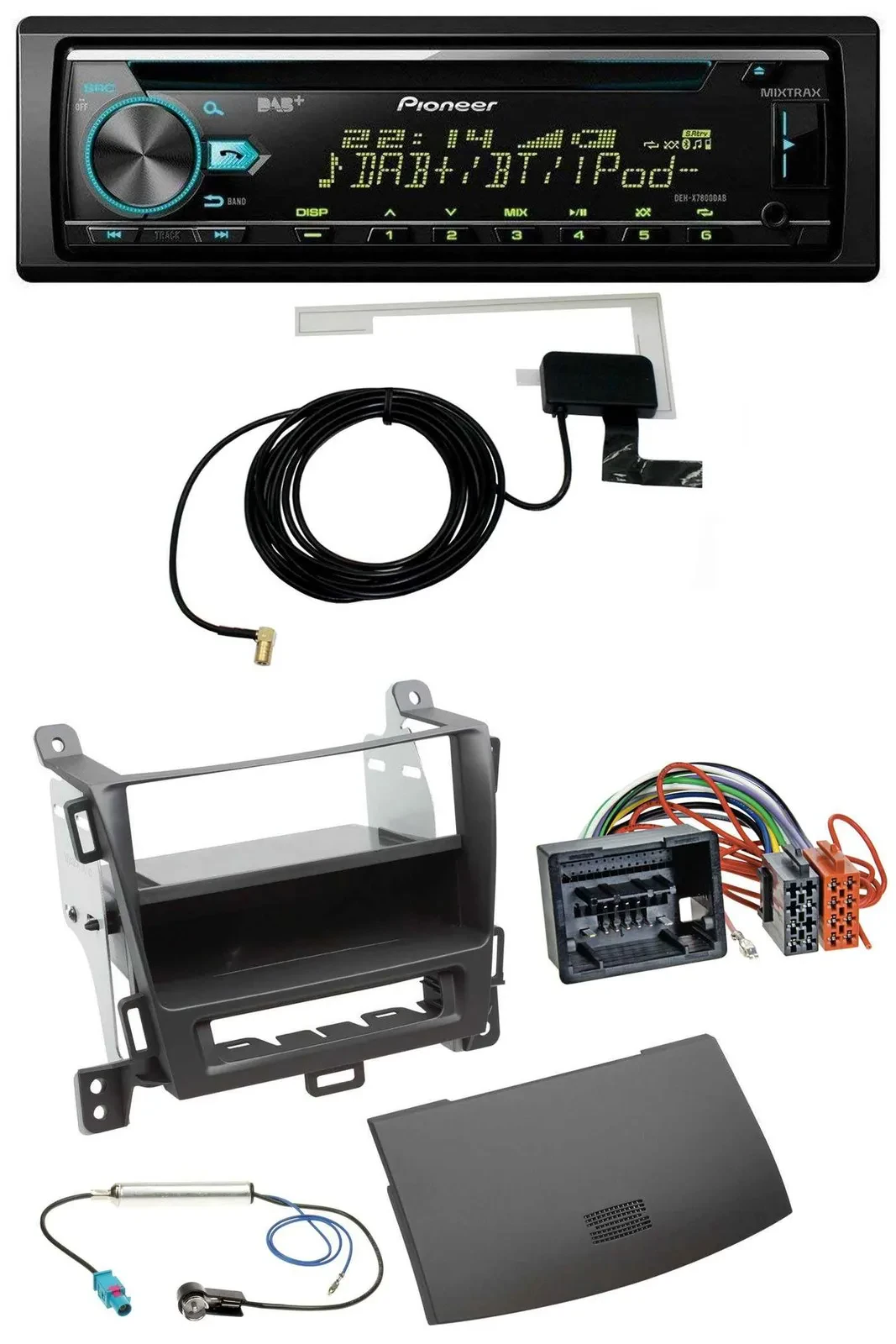 Pioneer MP3 AUX CD USB DAB Autoradio für Opel Zafira Tourer ab 12 jet black