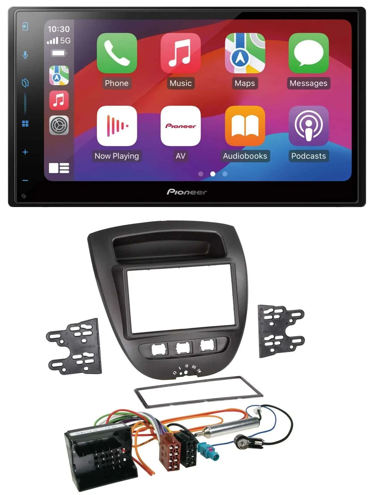 Pioneer DAB USB MP3 Bluetooth 2DIN Autoradio für Citroen C1 Peugeot 107 Toyota A
