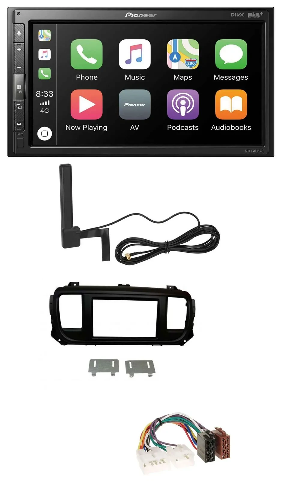 Автомагнитола для Toyota Proace Verso (с 2016) Pioneer 2-DIN, USB, Bluetooth, DAB, MP3