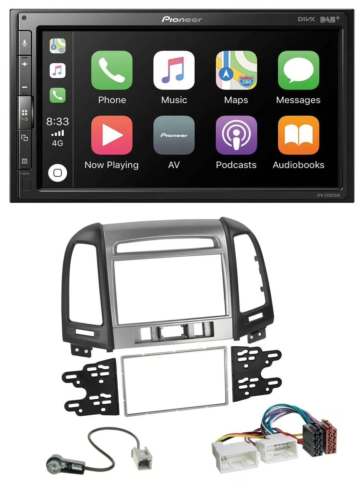 Pioneer USB MP3 DAB 2DIN Bluetooth Autoradio für Hyundai Santa Fe 3 Schalter 06-