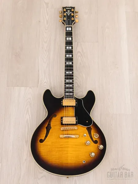 Электрогитара полуакустическая Yamaha SA2200 Semi-Hollow HH Brown Sunburst w/case Japan 2003