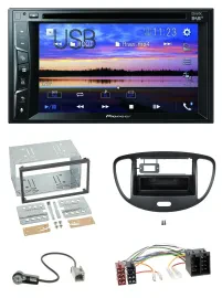 Автомагнитола Pioneer 2DIN, Bluetooth, USB, DVD, DAB, MP3 для Hyundai i10 (2008–2013)