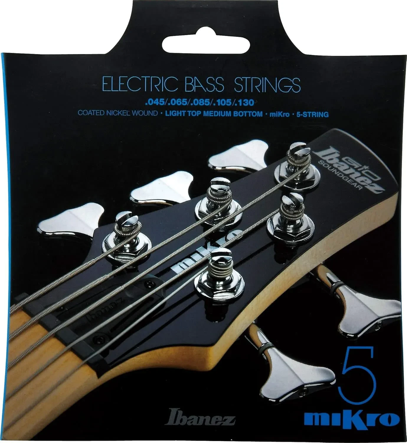 Ibanez IEBS5CMK Mikro Coated Nickel 5-String Bass Guitar Strings, 45-130 Short-S