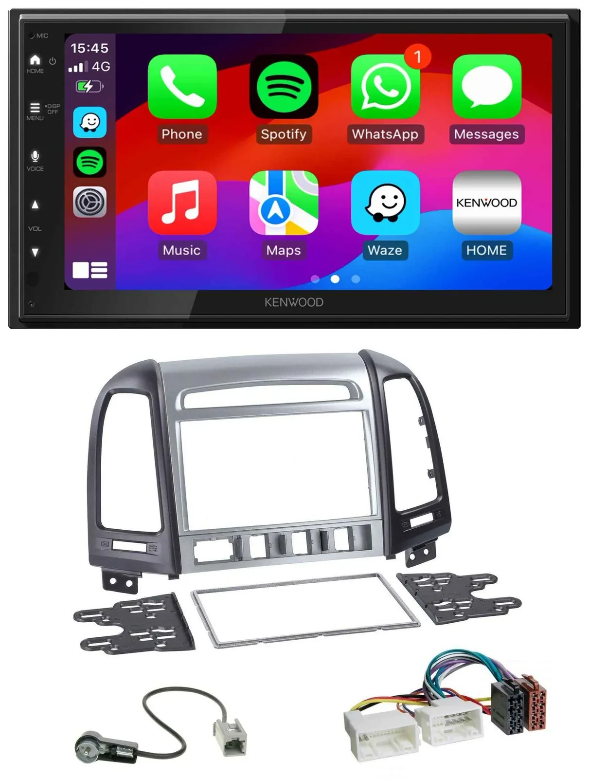 Kenwood MP3 USB DAB 2DIN Bluetooth Autoradio für Hyundai Santa Fe 4 Schalter ab