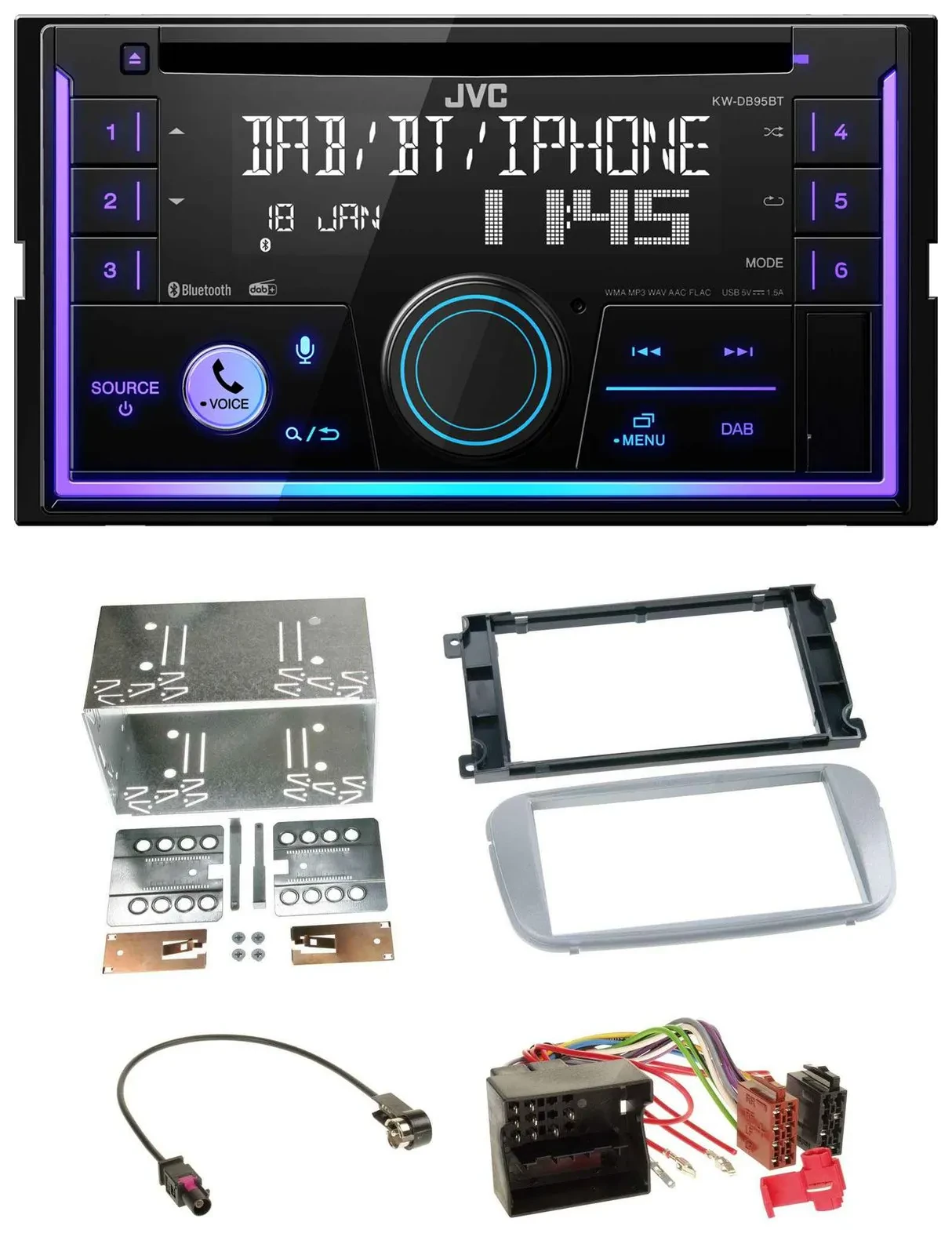 JVC MP3 USB 2DIN DAB Bluetooth CD Autoradio für Ford Mondeo 2007-2014 S-Max Prof