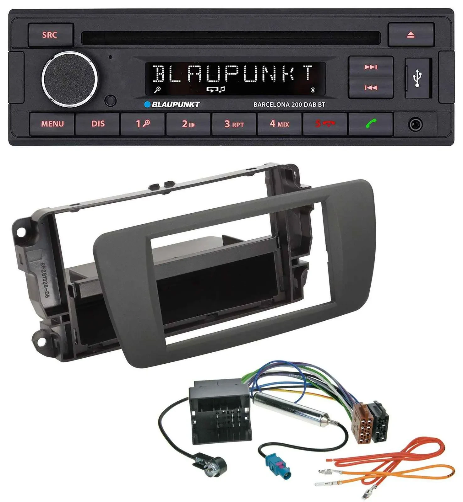 Blaupunkt USB DAB CD Bluetooth MP3 Autoradio für Seat Ibiza (ab 12) - tuam grey