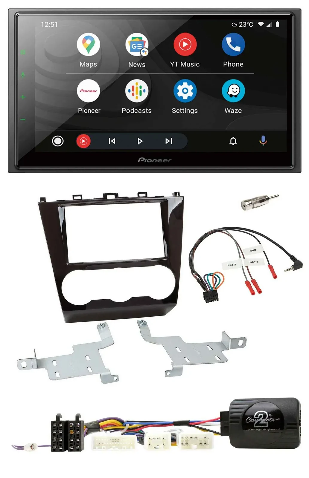 Pioneer USB 2DIN DAB Lenkrad Bluetooth Autoradio für Subaru Forester ab 2015