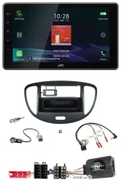 JVC DAB Lenkrad Bluetooth USB Autoradio für Hyundai i10 ISO 2009-2013 schwarz