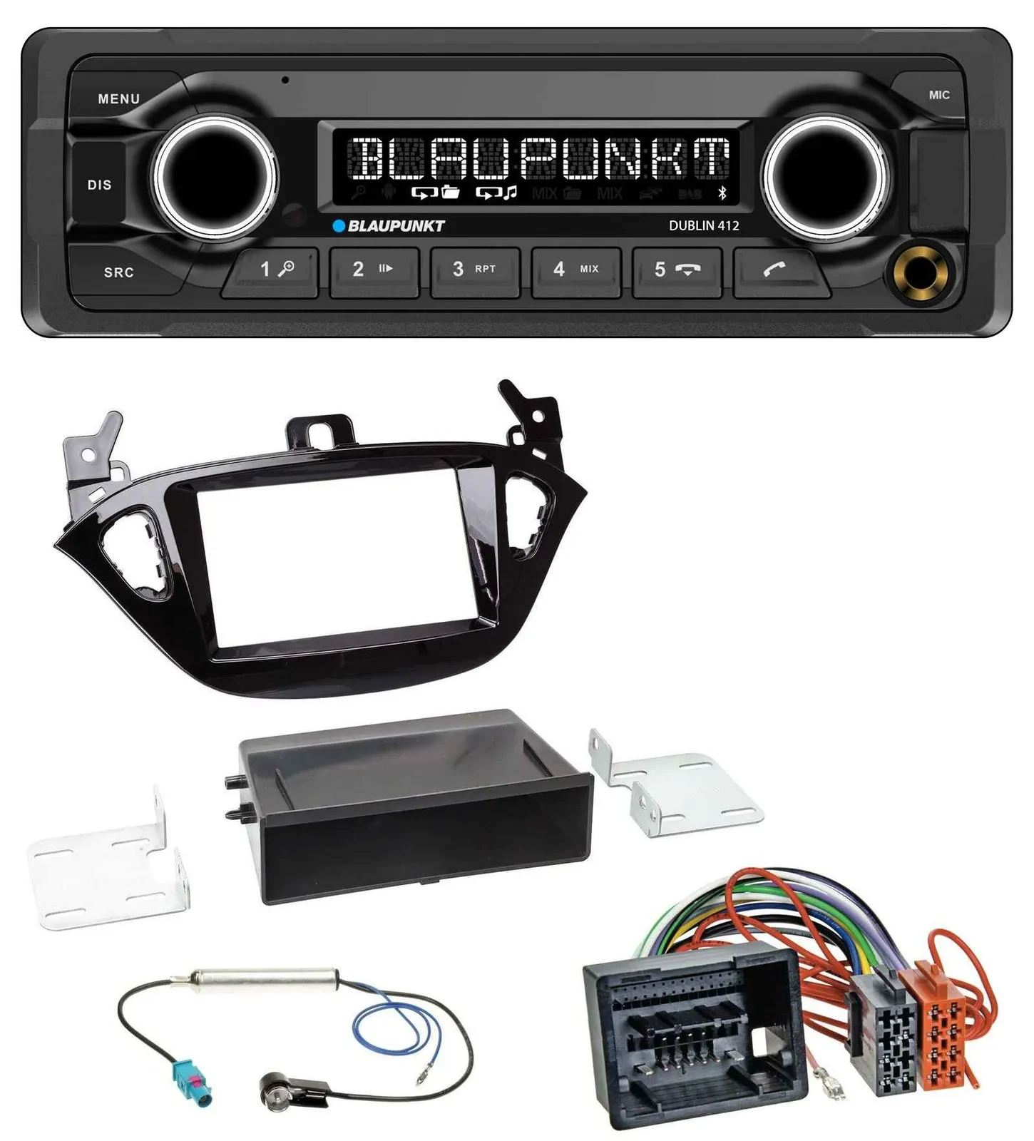 Blaupunkt MP3 Bluetooth USB AUX Autoradio für Opel Adam ab 13 Corsa E ab 15 Abla