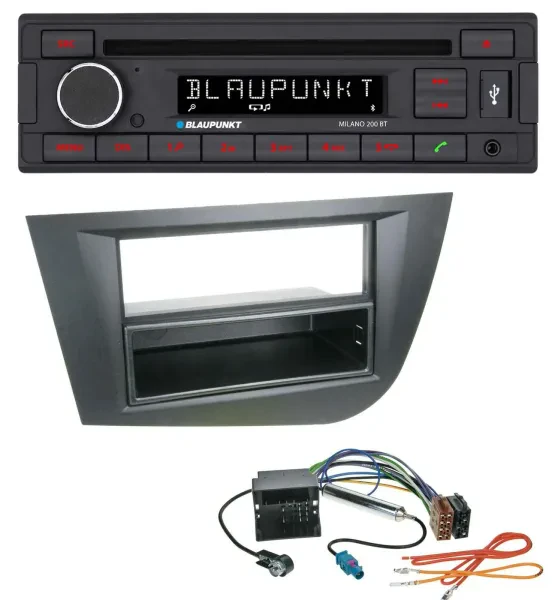 Blaupunkt MP3 USB CD Bluetooth AUX Autoradio für Seat Leon (ab 05) - schwarz