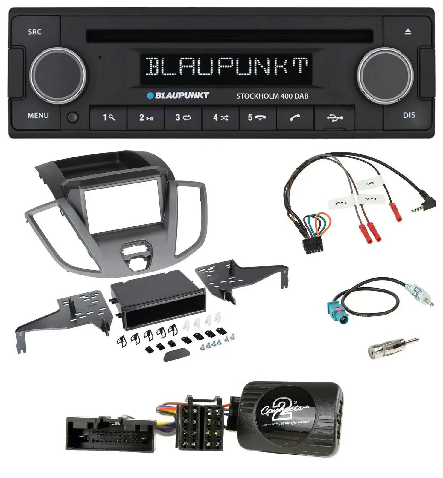Blaupunkt Lenkrad Bluetooth DAB CD USB Autoradio für Ford Transit V363 15-18 ohn