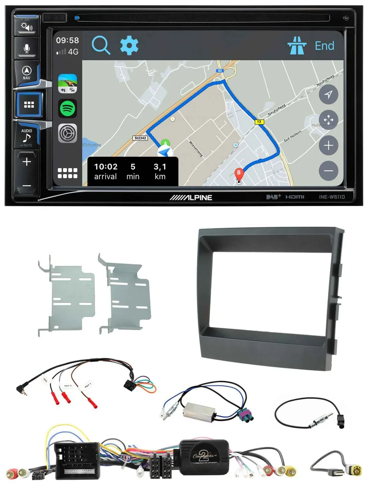 Alpine DAB TMC Bluetooth 2DIN USB Lenkrad Navigation für Porsche Panamera 2009-2