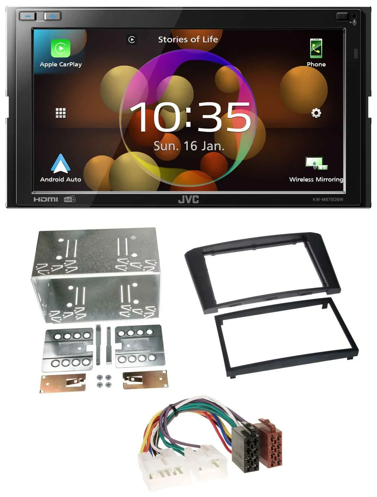 JVC DAB MP3 2DIN Bluetooth USB Autoradio für Toyota Avensis 2003-2009