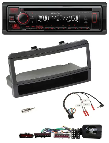 Kenwood Lenkrad CD USB Bluetooth DAB Autoradio für Ford Mondeo 00-02 schwarz Abl