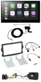 Автомагнитола Pioneer 2DIN, USB, Bluetooth, DAB, для Dacia (с 2012), с поддержкой управления на руле, черная
