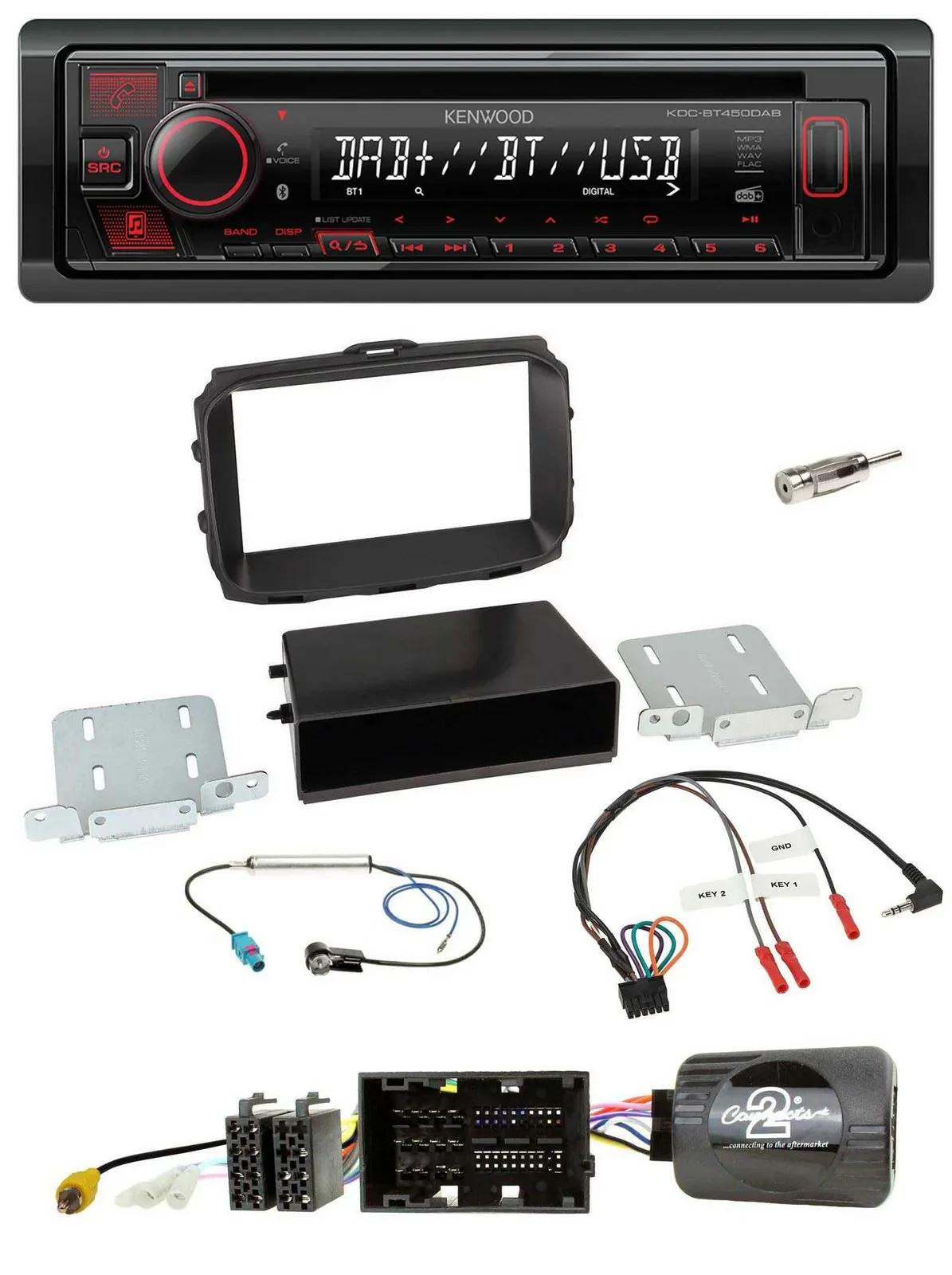 Автомагнитола Kenwood CD, USB, Bluetooth, DAB для Alfa Romeo Giulietta 940 Facelift 2
