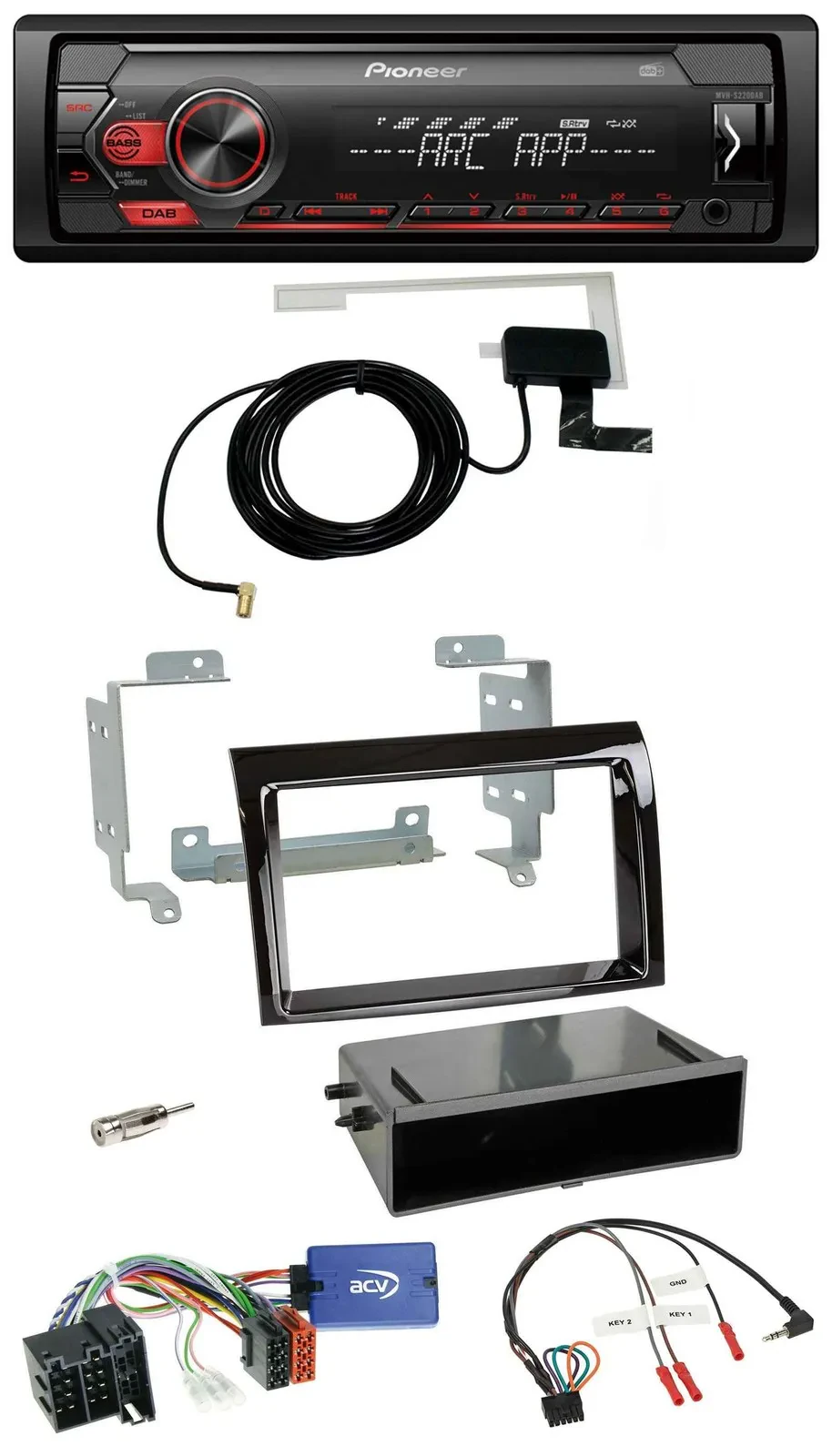 Автомагнитола Pioneer 1DIN USB DAB MP3 для Fiat Ducato 2008–2011 с поддержкой кнопок на руле